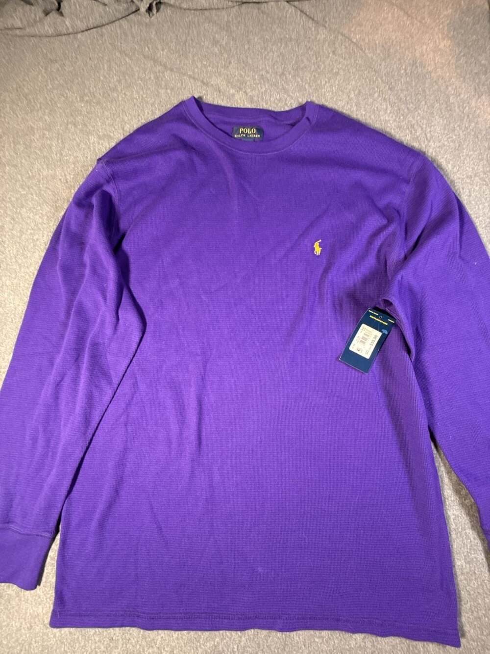 Polo Ralph Lauren Purple Waffle Knit Thermal Long Sleeve Tee Size 2X